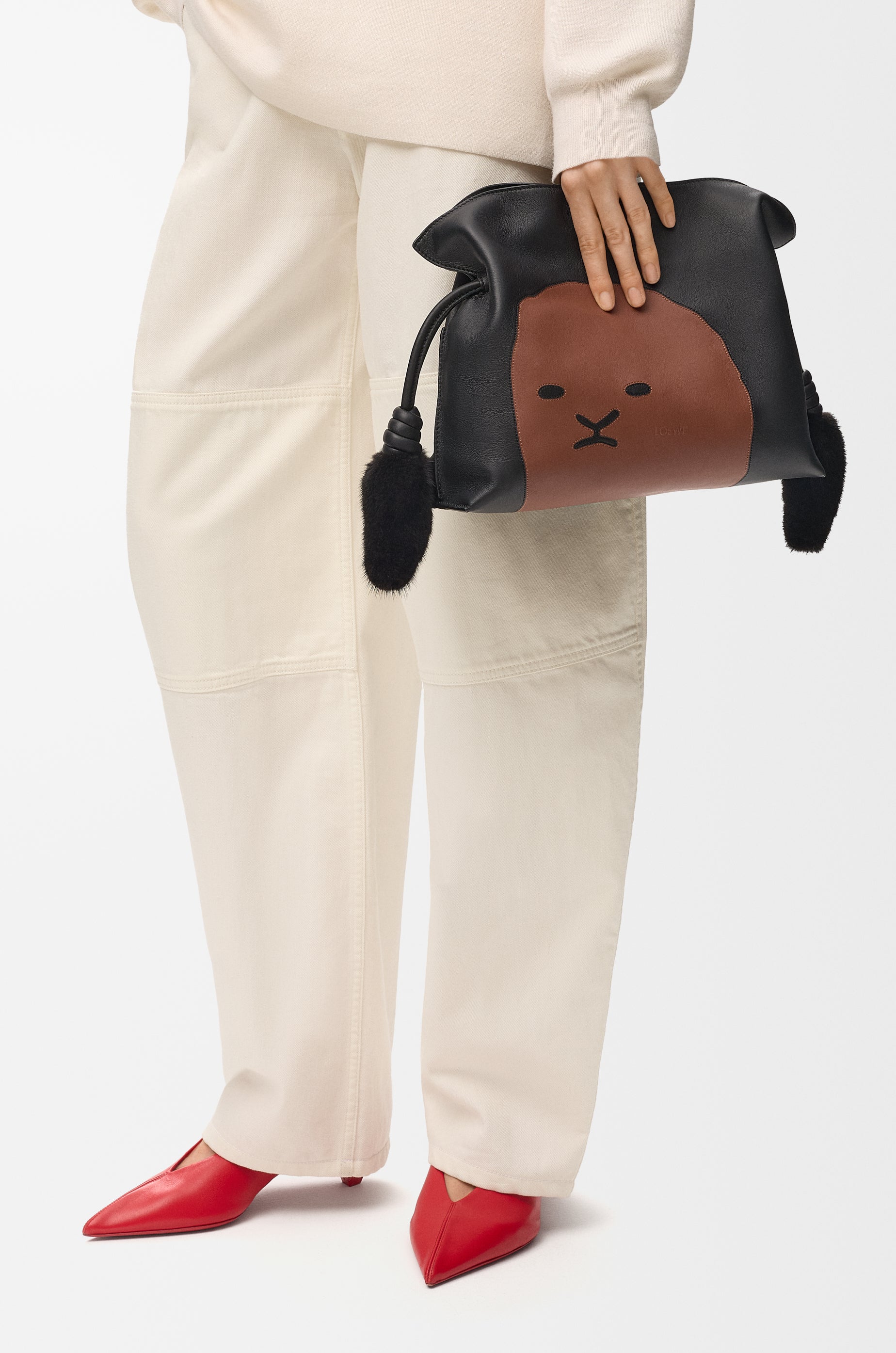 Loewe Medium Lion Intarsio Flamenco clutch in calfskin