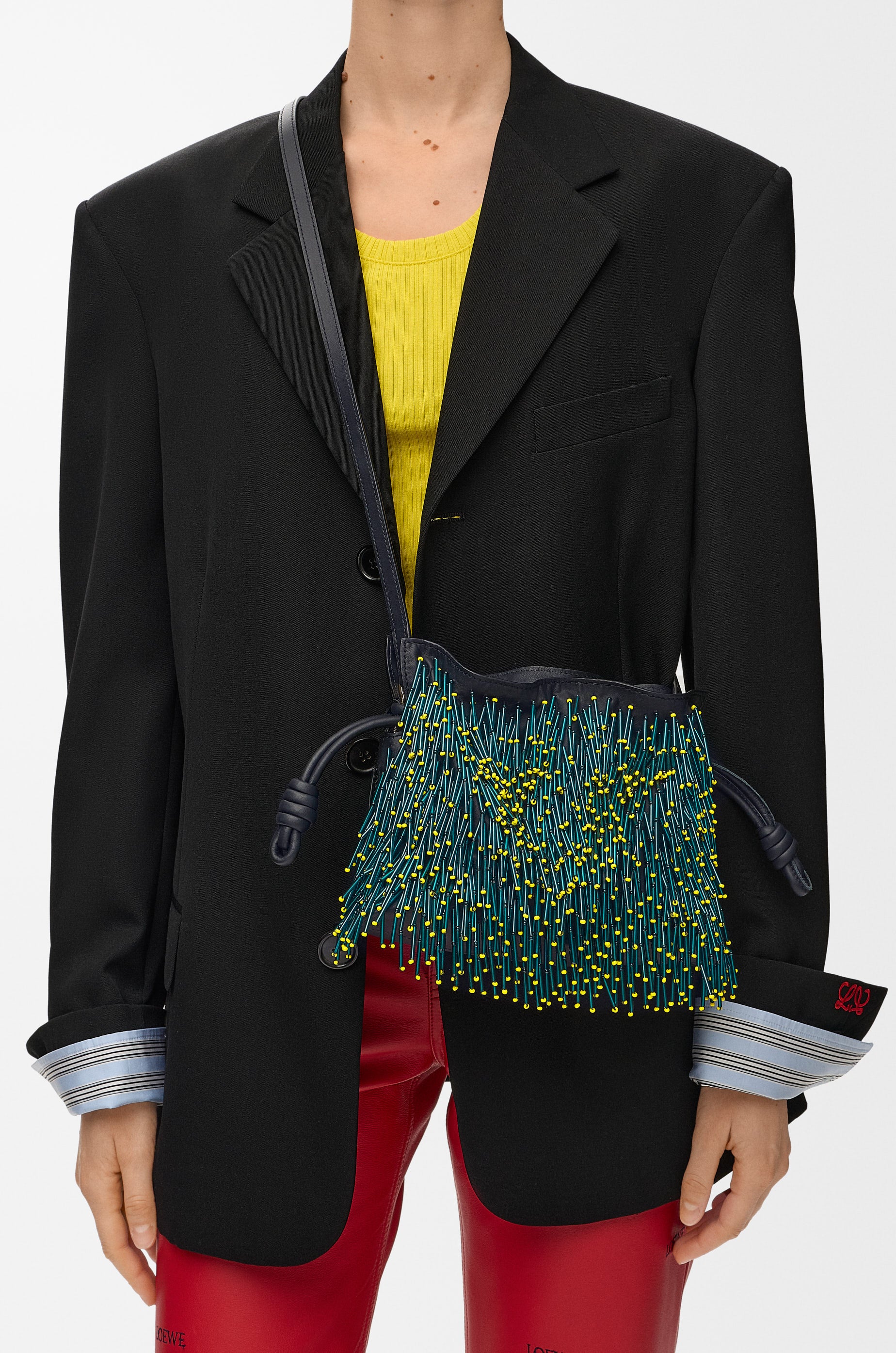 Loewe Mini Mimosa Flamenco clutch in beaded nappa lambskin