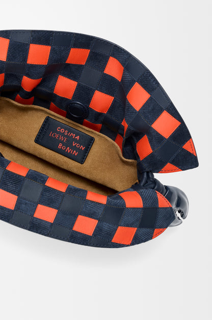 Loewe Mini Flamenco clutch in nappa calfskin and check intarsio
