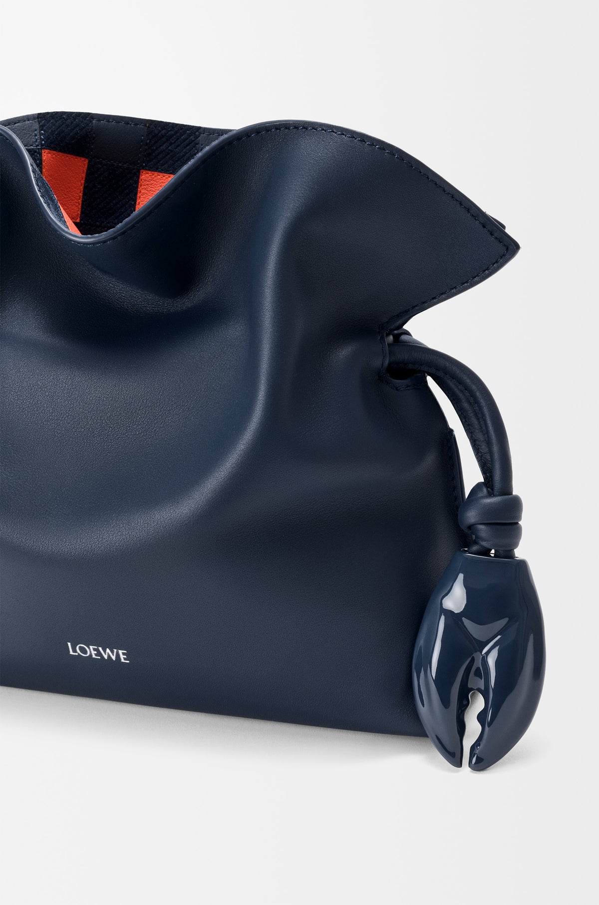 Loewe Mini Flamenco clutch in nappa calfskin and check intarsio