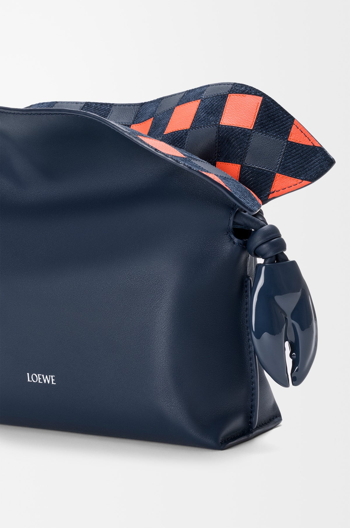 Loewe Mini Flamenco clutch in nappa calfskin and check intarsio