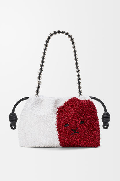 Loewe Medium Lion Beads Flamenco purse in beaded canvas and calfskin
