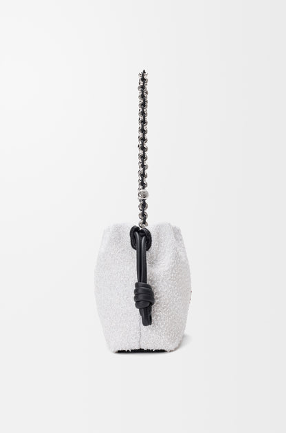 Loewe Medium Lion Beads Flamenco purse in beaded canvas and calfskin