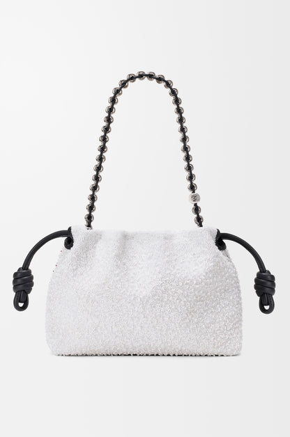 Loewe Medium Lion Beads Flamenco purse in beaded canvas and calfskin