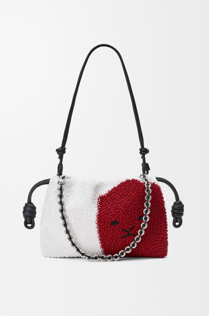 Loewe Medium Lion Beads Flamenco purse in beaded canvas and calfskin