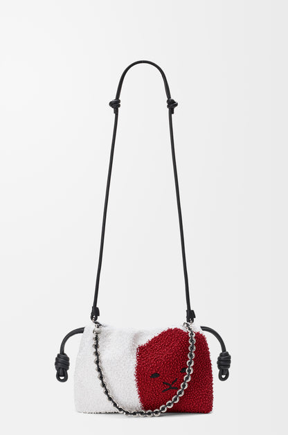 Loewe Medium Lion Beads Flamenco purse in beaded canvas and calfskin