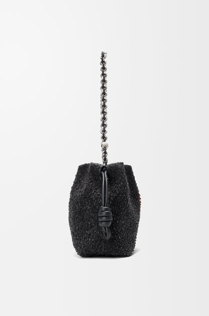 Loewe Medium Lion Beads Flamenco purse in beaded canvas and calfskin