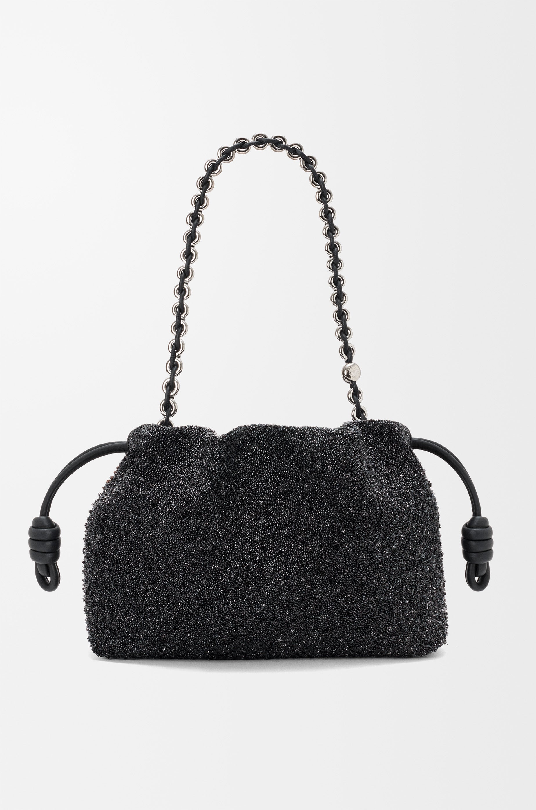 Loewe Medium Lion Beads Flamenco purse in beaded canvas and calfskin
