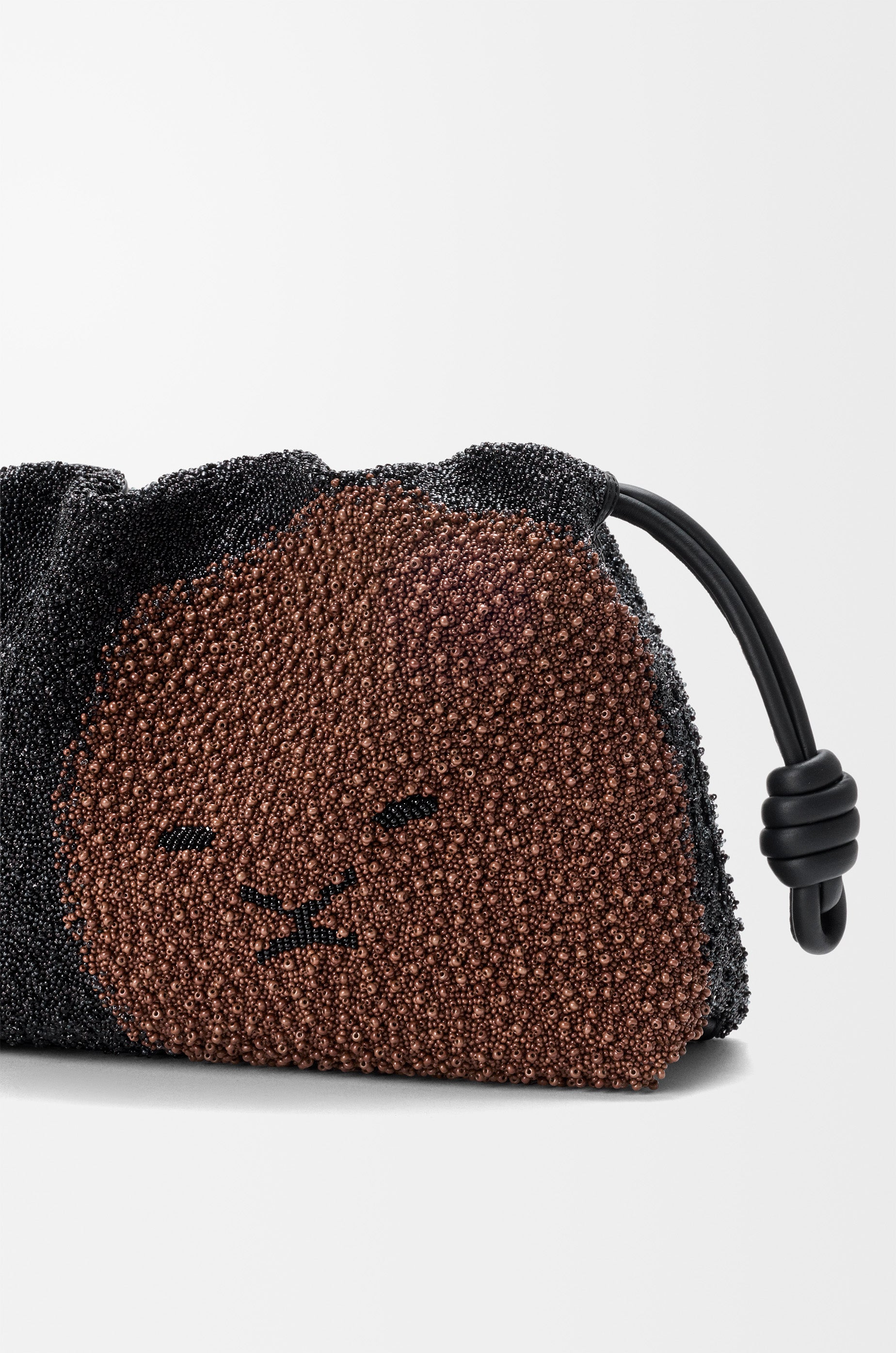 Loewe Medium Lion Beads Flamenco purse in beaded canvas and calfskin