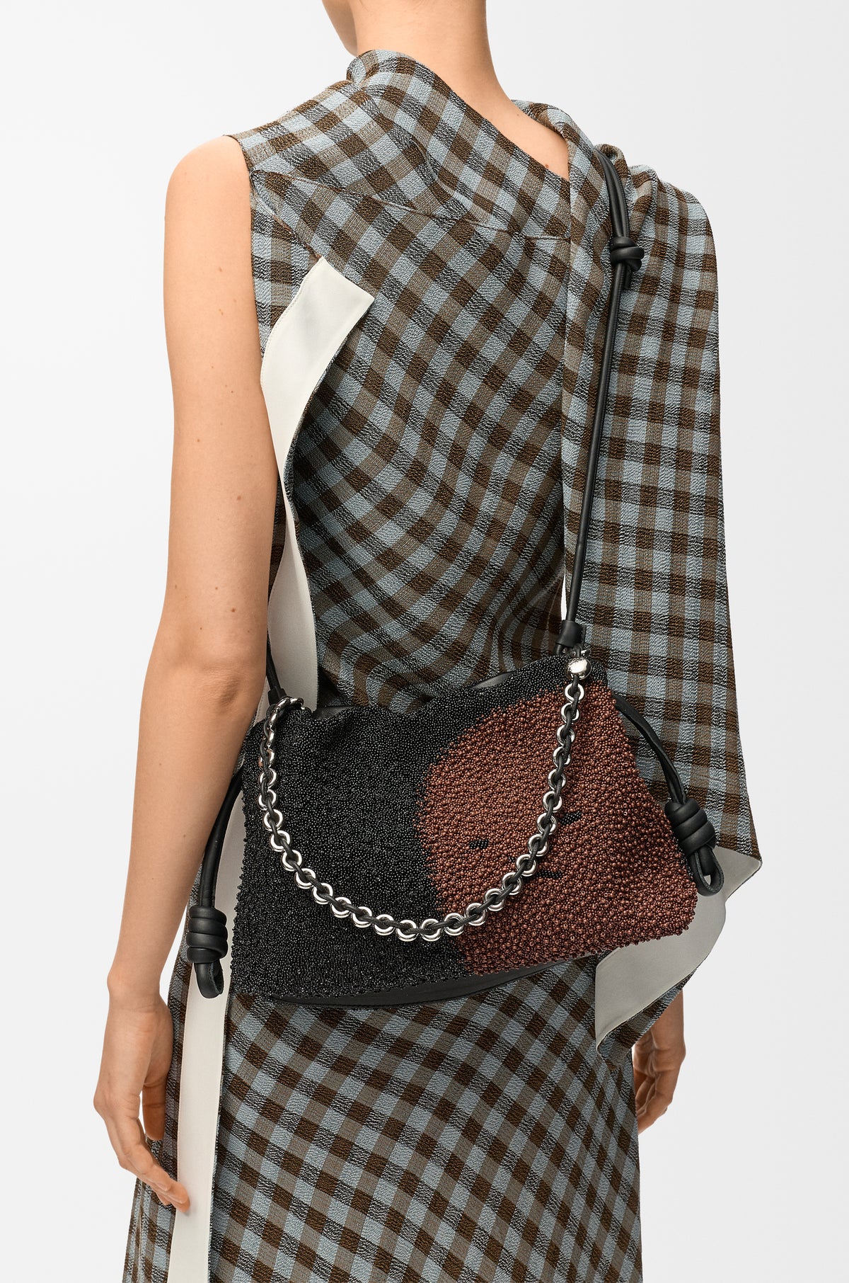 Loewe Medium Lion Beads Flamenco purse in beaded canvas and calfskin