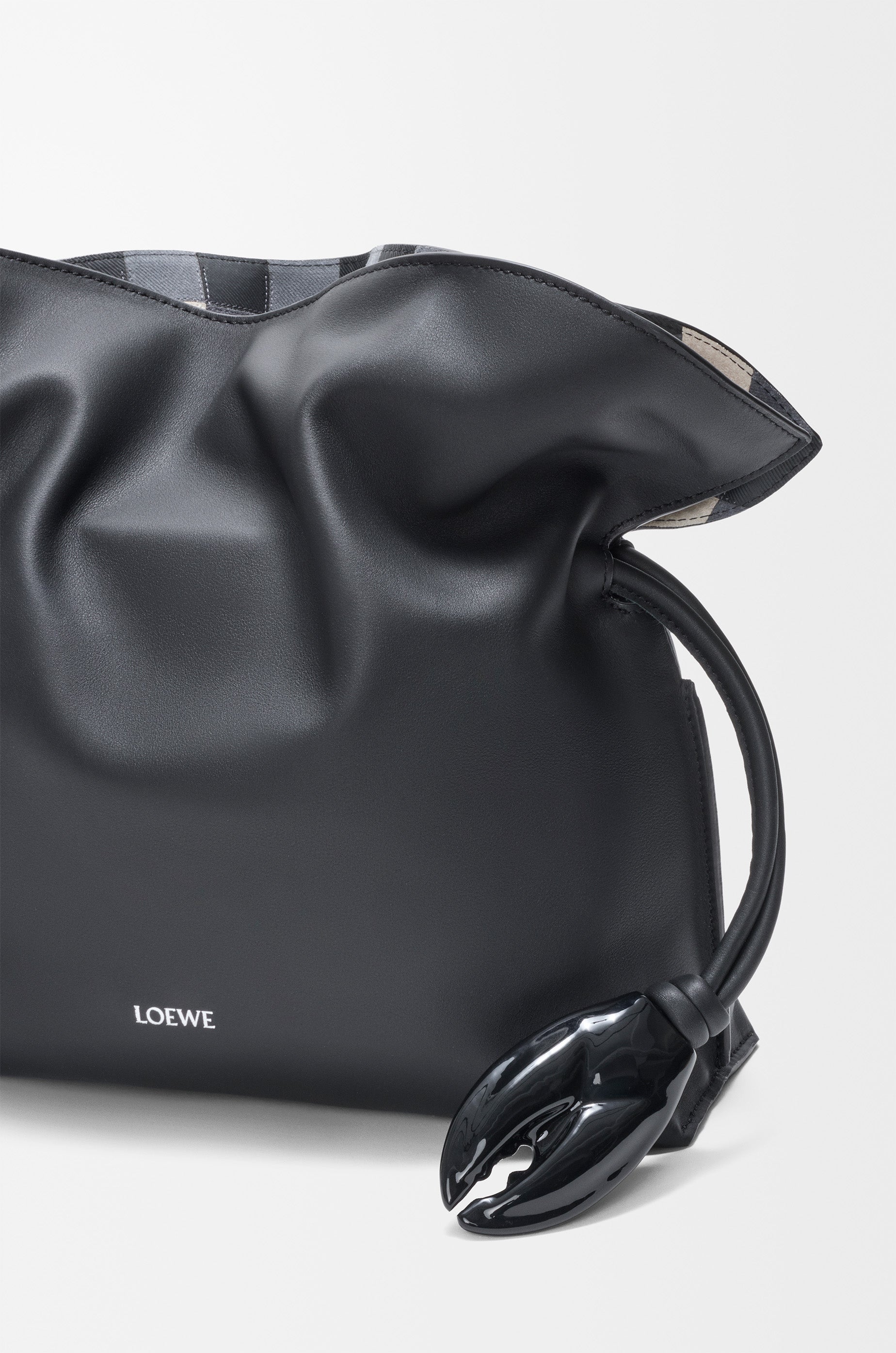 Loewe Medium Flamenco clutch in nappa calfskin and check intarsio