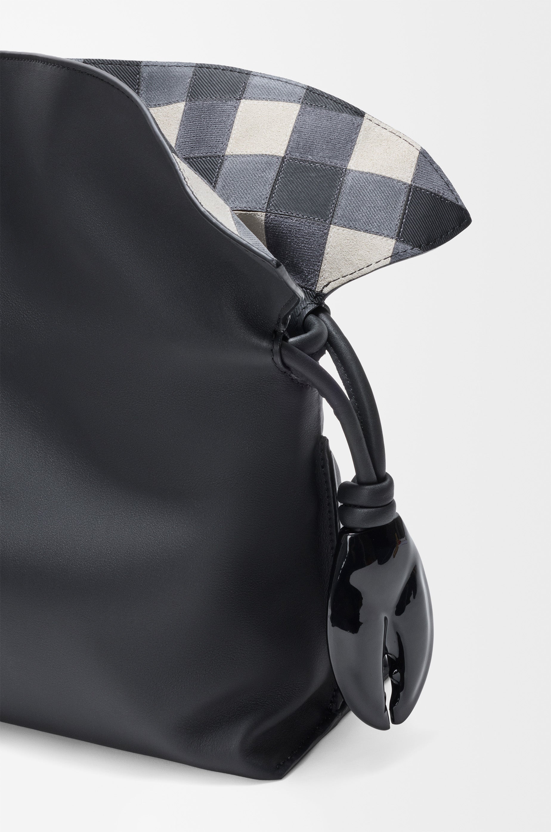 Loewe Medium Flamenco clutch in nappa calfskin and check intarsio