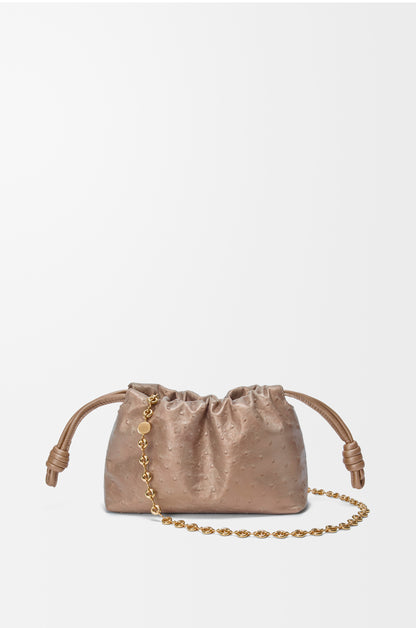 Loewe Mini Flamenco purse in pearlised ostrich