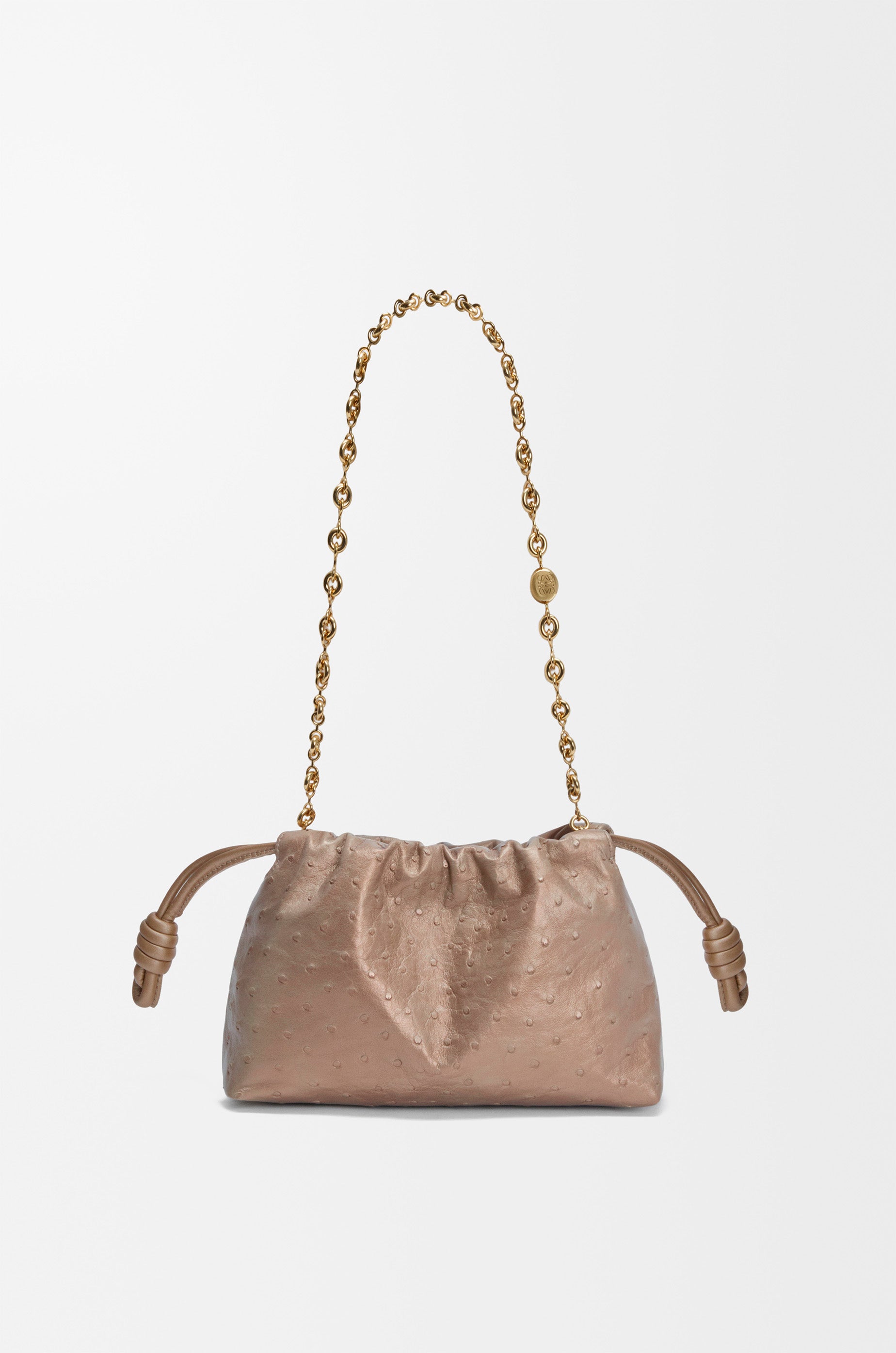 Loewe Mini Flamenco purse in pearlised ostrich