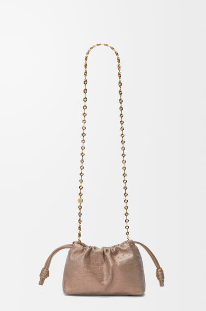 Loewe Mini Flamenco purse in pearlised ostrich