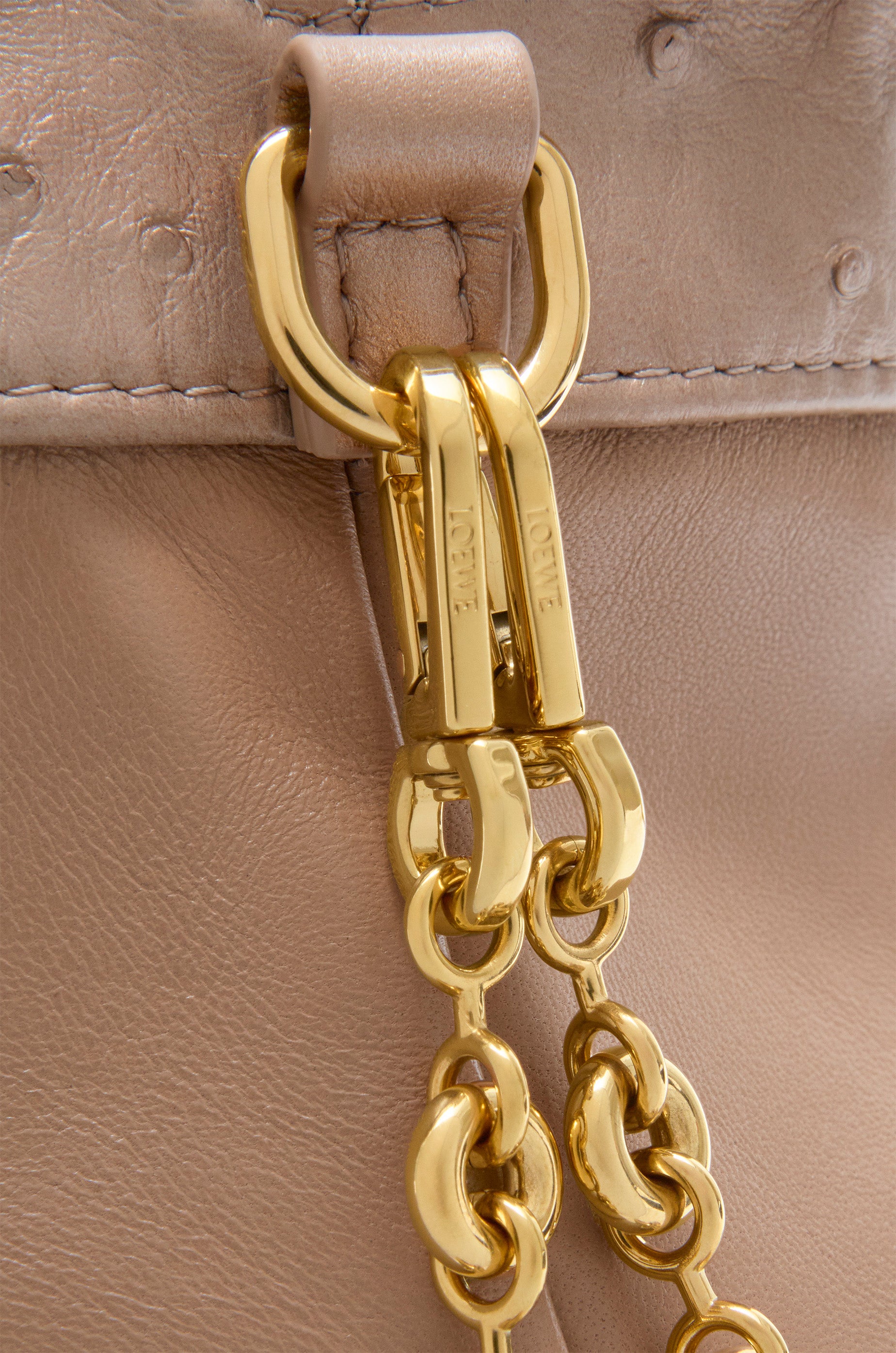 Loewe Mini Flamenco purse in pearlised ostrich