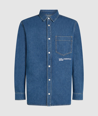 Karl Lagerfeld Regular Denim Shirt Dark Blue