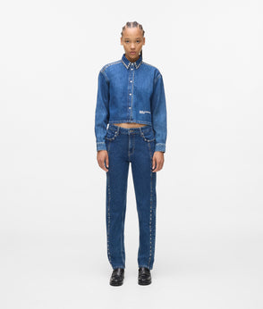 KarlLagerfeld Sunglasses Studded Top Handle Bag Black