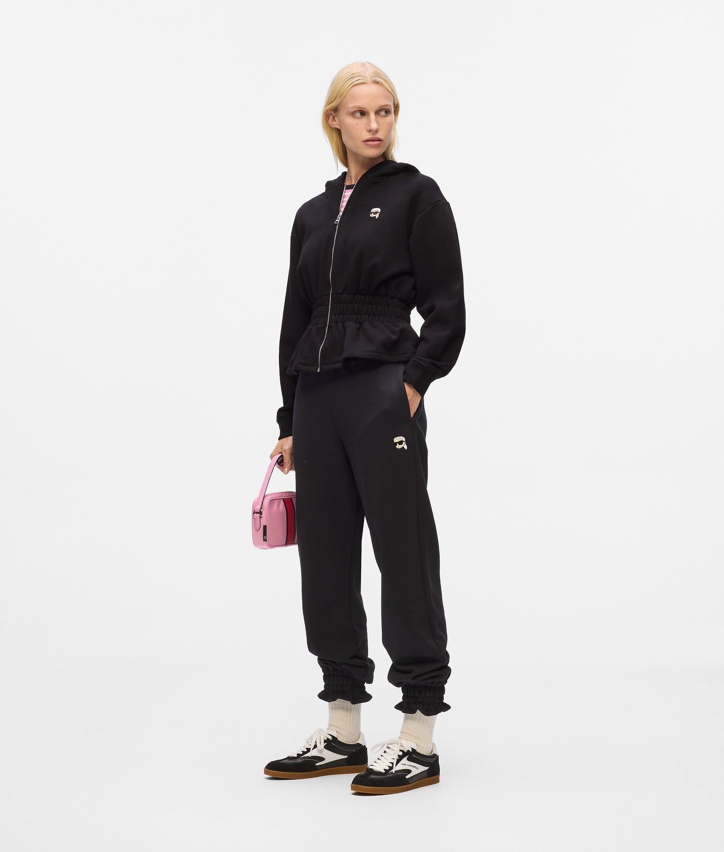 Karl Lagerfeld Ikon Cinched Sweatpants Black