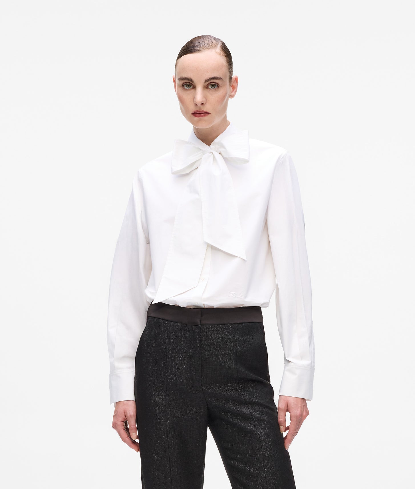 Karl Lagerfeld Karl Dna Bow Detail Shirt White