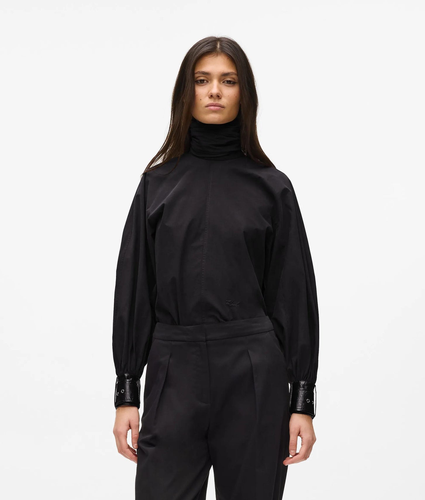 Karl Lagerfeld Balloon Sleeve Blouse Black
