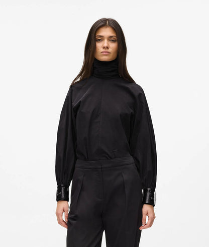 Karl Lagerfeld Balloon Sleeve Blouse Black