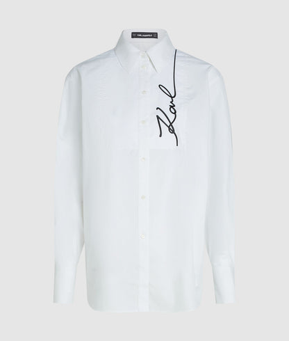 Karl Lagerfeld Signature Poplin Shirt White