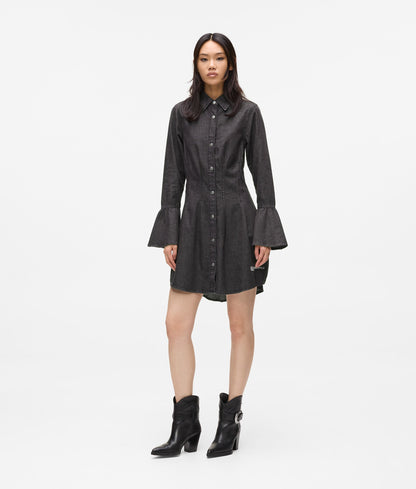 Karl Lagerfeld Flared Denim Dress Washed Black