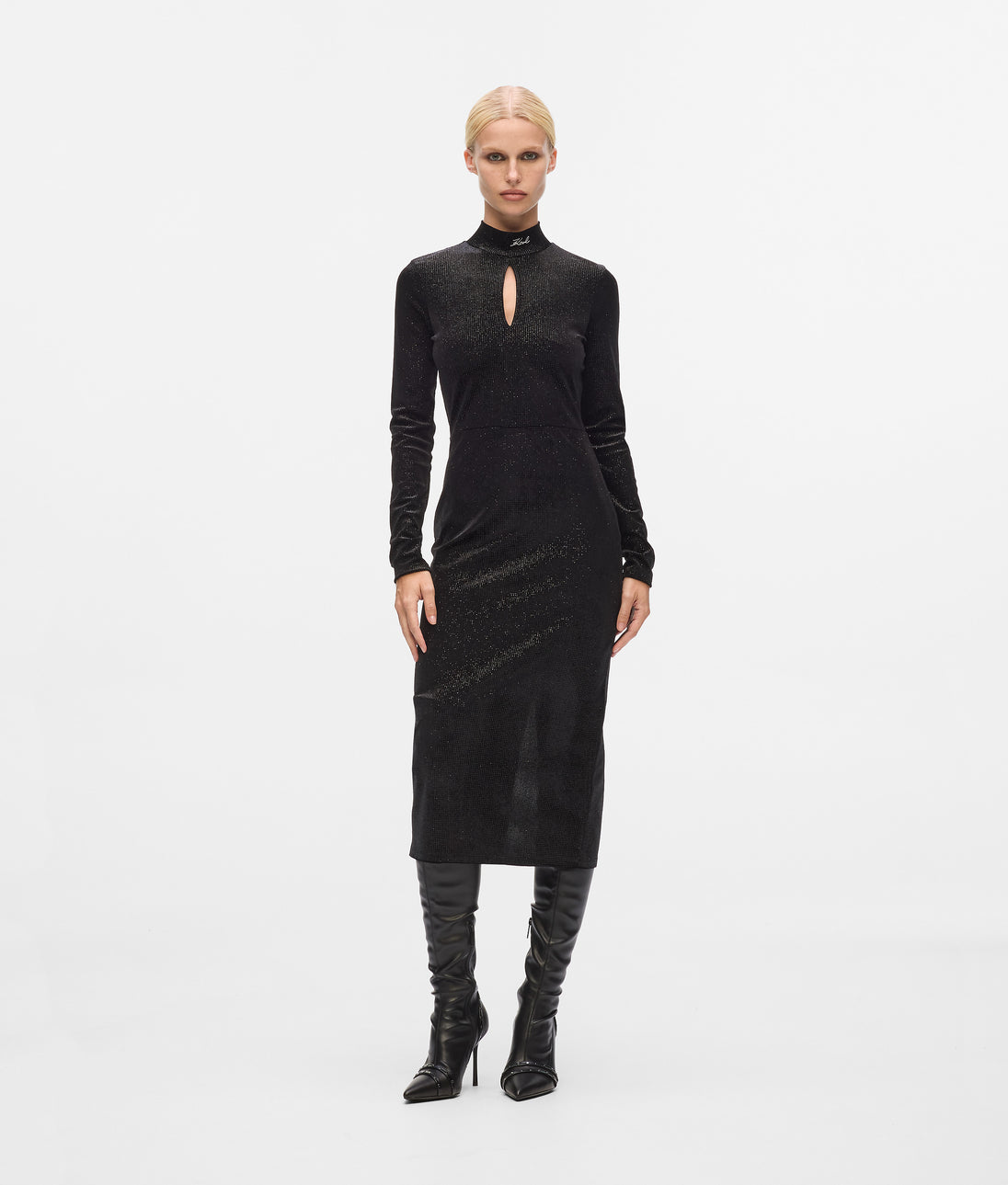 KarlLagerfeld Rue St-Guillaume Rhinestone Tote Bag Black Embellishment