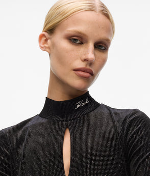 KarlLagerfeld Rue St-Guillaume Mini Rhinestone Tote Bag Black Embellishment