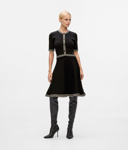 Karl Lagerfeld Bouclé Detail Knit Dress Black