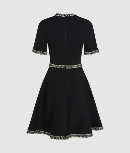 Karl Lagerfeld Bouclé Detail Knit Dress Black
