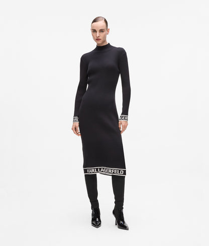 Karl Lagerfeld Logo Knit Dress Black