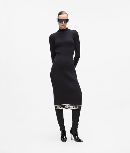 Karl Lagerfeld Logo Knit Dress Black