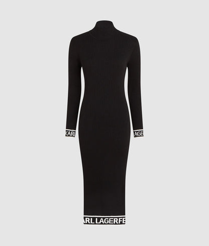 Karl Lagerfeld Logo Knit Dress Black