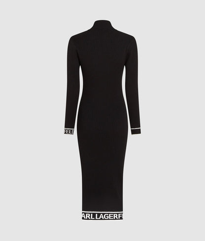 Karl Lagerfeld Logo Knit Dress Black