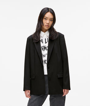 KarlLagerfeld Logo Geo Shiny Shoulder Bag Black