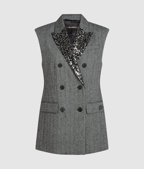 KarlLagerfeld Ksignature Sequin Round Crossbody Bag Herringbone Sequins