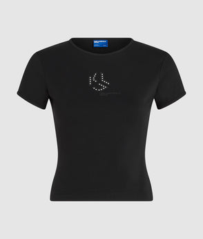 KarlLagerfeld Shearling Moon Shoulder Bag Black/White