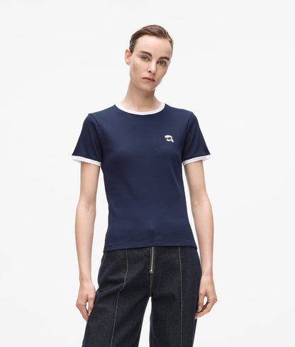 KarlLagerfeld Ikon Pebble Moon Shoulder Bag Dark Tan