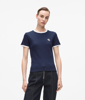 KarlLagerfeld Ikon Pebble Moon Shoulder Bag Dark Tan