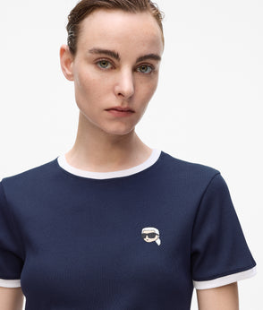 KarlLagerfeld Ikon Pebble Moon Shoulder Bag Dark Tan