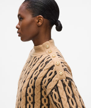 KarlLagerfeld Kcircle Small Shearling Tote Bag Caramel