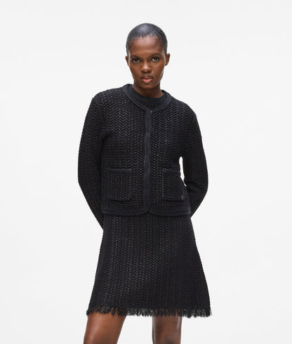 Karl Lagerfeld Textured Knit Dress Black