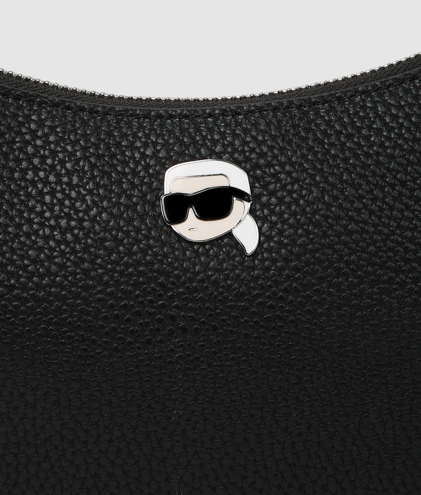 KarlLagerfeld Ikon Pebble Moon Shoulder Bag Black