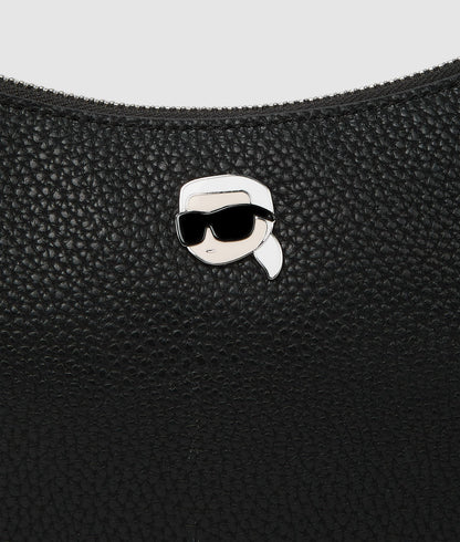KarlLagerfeld Ikon Pebble Moon Shoulder Bag Black