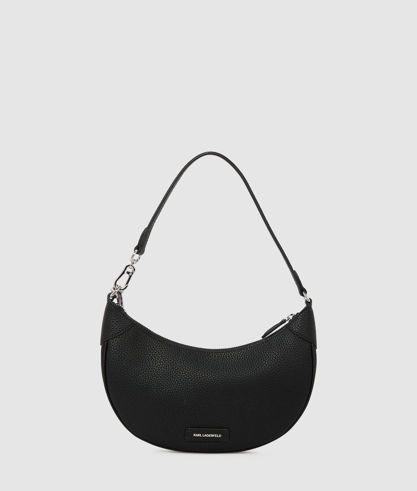 KarlLagerfeld Ikon Pebble Moon Shoulder Bag Black