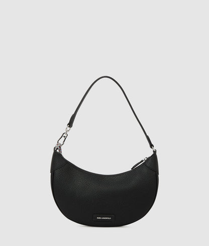 KarlLagerfeld Ikon Pebble Moon Shoulder Bag Black