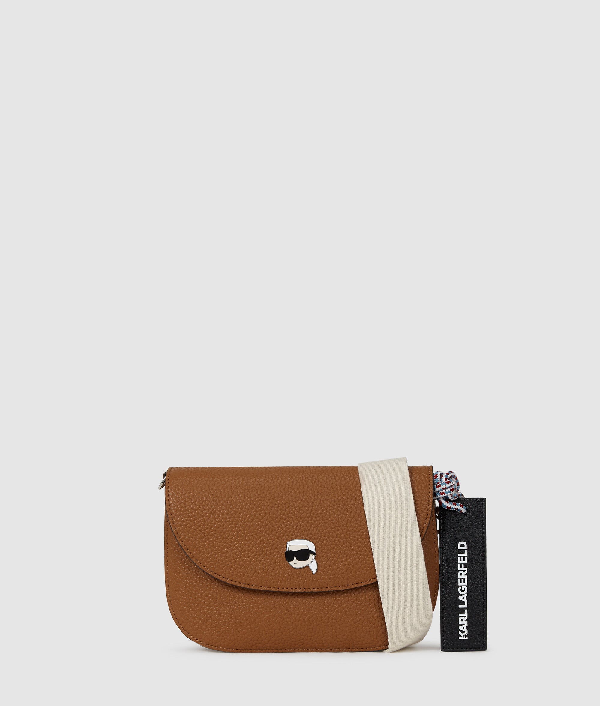 KarlLagerfeld Ikon Pebble Crossbody Bag Dark Tan