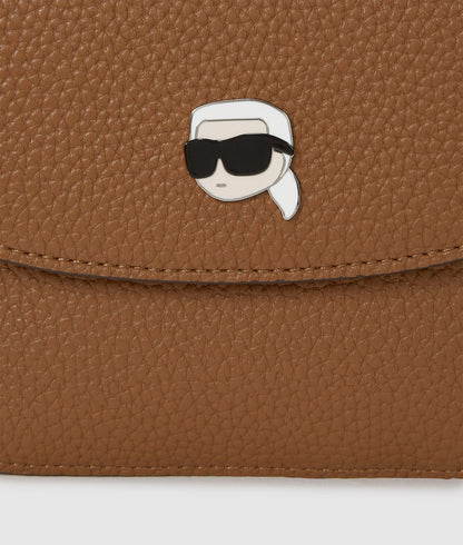 KarlLagerfeld Ikon Pebble Crossbody Bag Dark Tan